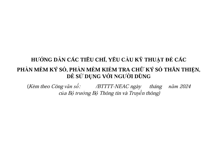 Tài liệu Hướng dẫn các tiêu chí kỹ thuật để các phần mềm ký số, phần mềm kiểm tra chữ ký số thân thiện, dễ sử dụng đối với người dùng